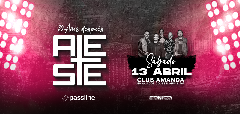 EVENTOS | “ALESTE” SE PRESENTARÁ  EN CLUB AMANDA ESTE 13 DE ABRIL