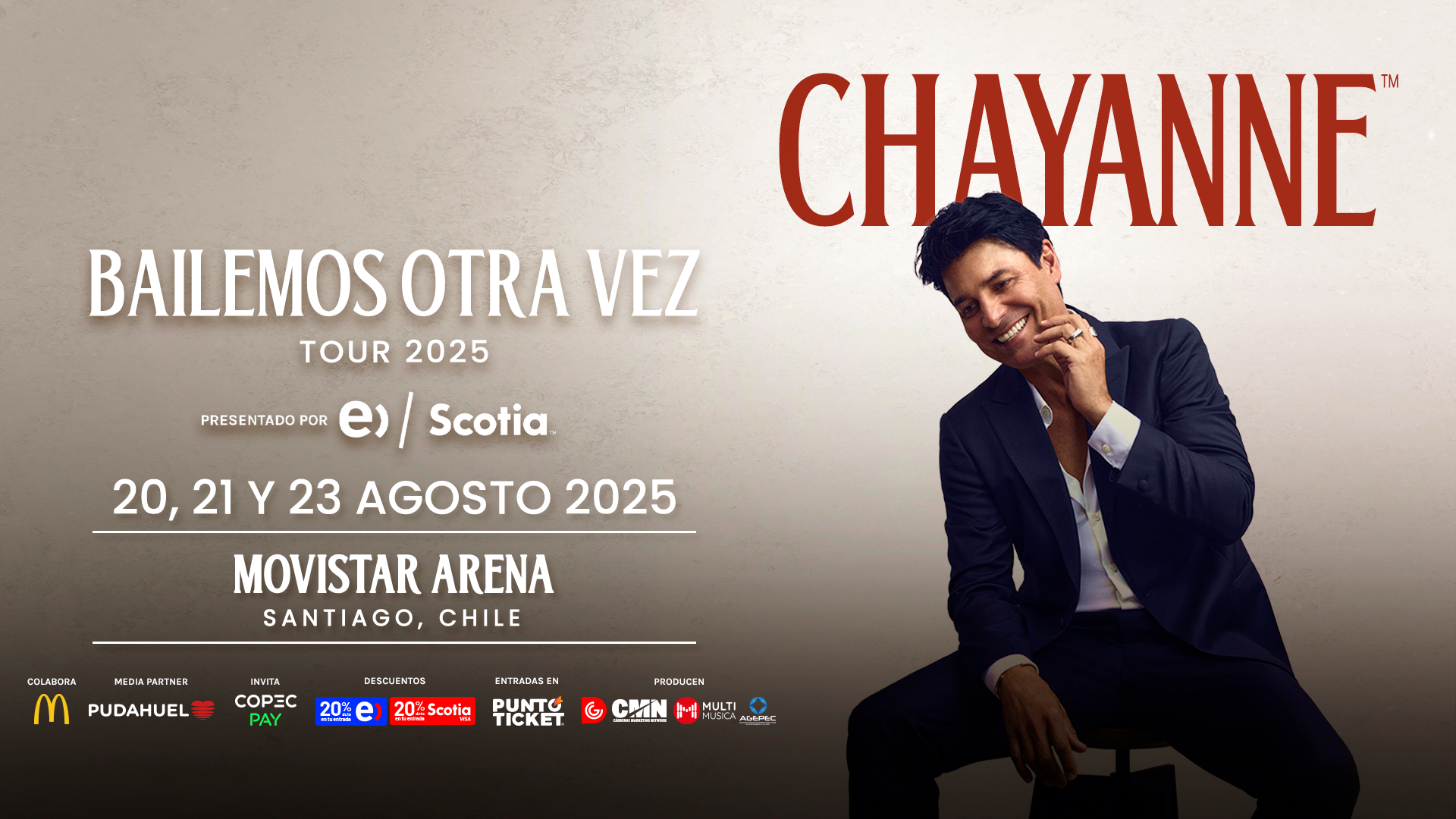 EVENTOS | CHAYANNE REGRESA A CHILE