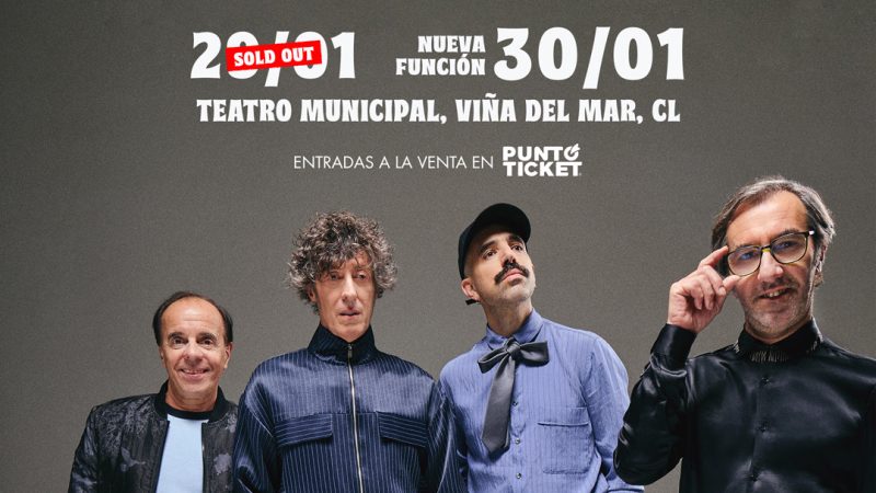 EVENTOS | El Cuarteto de Nos anuncia segundo concierto en el Teatro Municipal de Viña del Mar:  jueves 29 y viernes 30 de enero.